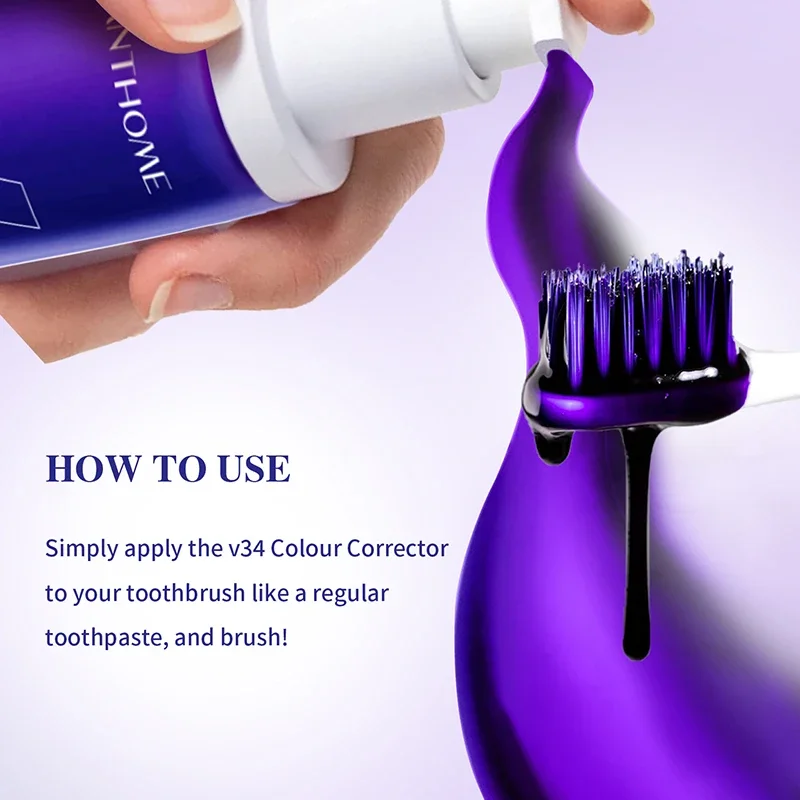 SmileKit-Creme Dental Roxo, Remove Tártaro, Limpo, Higiene Oral, Hálito Fresco, Branqueamento, Produtos para os Dentes, V34, 30ml