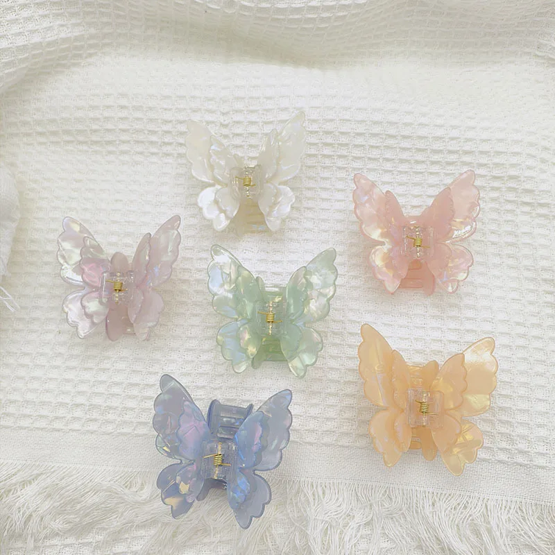 

Ethereal Ombre Butterfly Claw Clip Early Elegant Hair Clip Girls Romantic Half-Up Hair Claw for Thin Hair Fairy Pearl Barrette