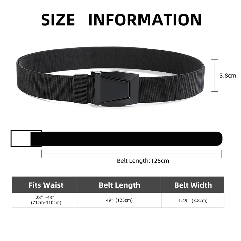 2026 New Alloy buckle  Fashion Matching Essentials Tactical Belt Quick Release Snap Snap Elastic Leisure Outdoor Training Belt