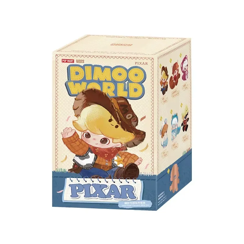 POP MART DIMOO WORLD PIXAR Series Vinyl Plush Pendant Blind Box Toys Kawaii Anime Action Figure Surprise Mystery Box Dolls Gift
