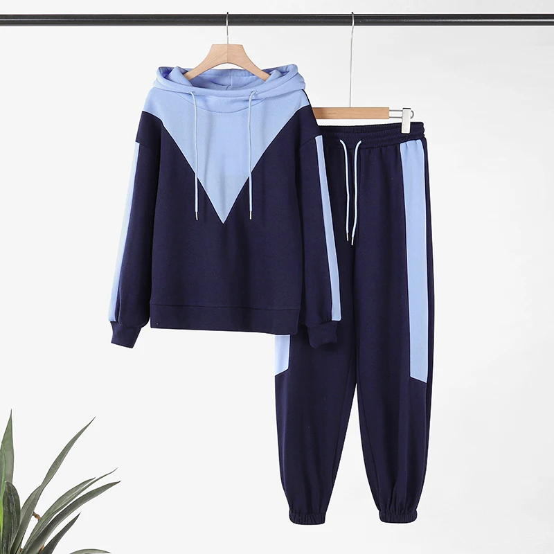 Women Two Piece Sets Chic Drawstring Hoodie Pants Set ZANZEA 2024 Casual Colorblock Long Sleeve Autumn Tracksuit Sporty Outfits