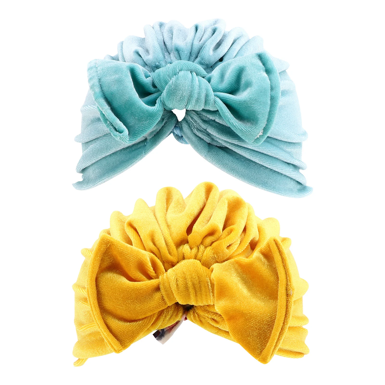 2 pçs bebê menino menina bowknot turbante macio infantil boné presente de chá de bebê para bowknot turbante menino menina pleuche gorro presente