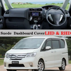 Suede Leather Dashmat Dashboard Cover Pad Dash Mat Anti-Slip Carpet Car Accessories For Nissan Serena S-Hybrid C26 2011 - 2016