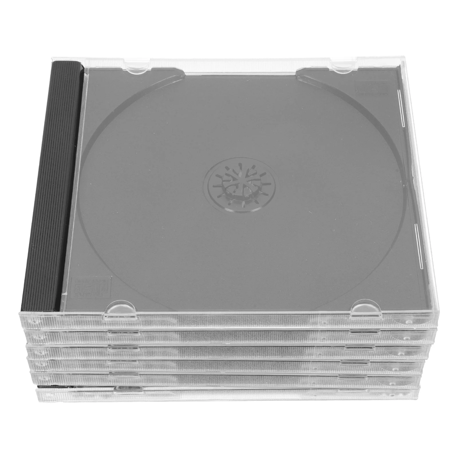 Estuche protector redondo para discos de CD, contenedor de almacenamiento de plástico para DVD, billetera delgada, tejido, 6 piezas