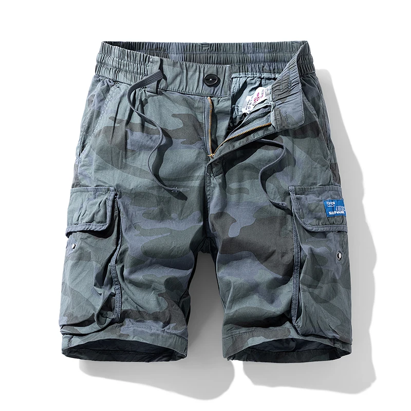 Summer Men Cotton Camouflage Cargo Shorts Man Beach Bermuda Jogger Casual Short Pant Men Outdoor Streetwear Loose Shorts Trouser