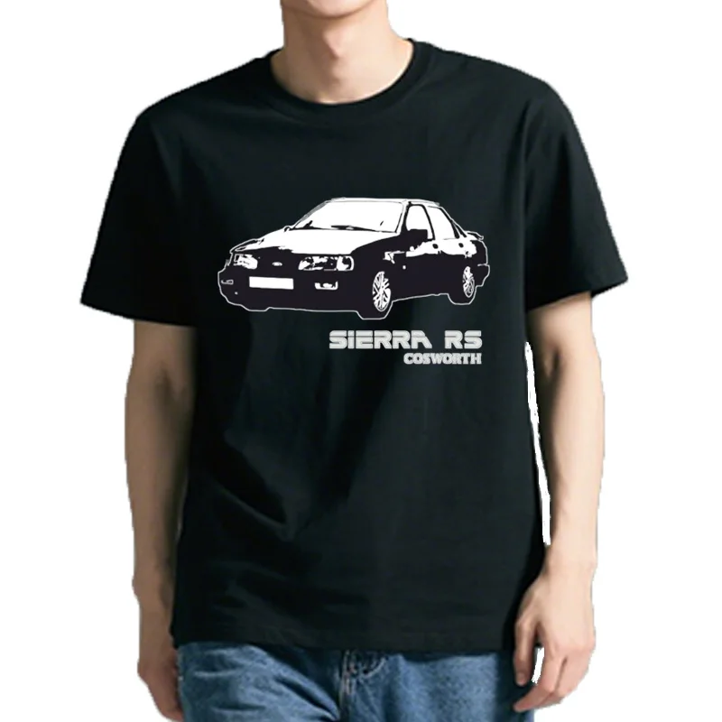 Sierra Cosworth – t-shirt manches courtes imprimé Fitness, Slim, 2019 coton, nouvelle mode, été, 100%