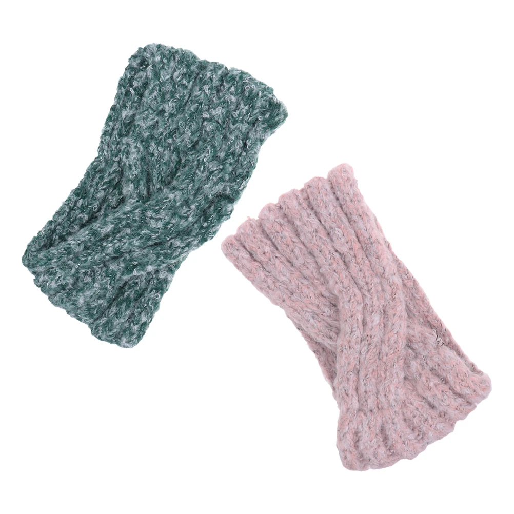 

Широкая вязаная повязка на голову для женщин, ушные грелки, зимняя шапка-бини, эластичный тюрбан, повязка для макияжа, спортивная повязка