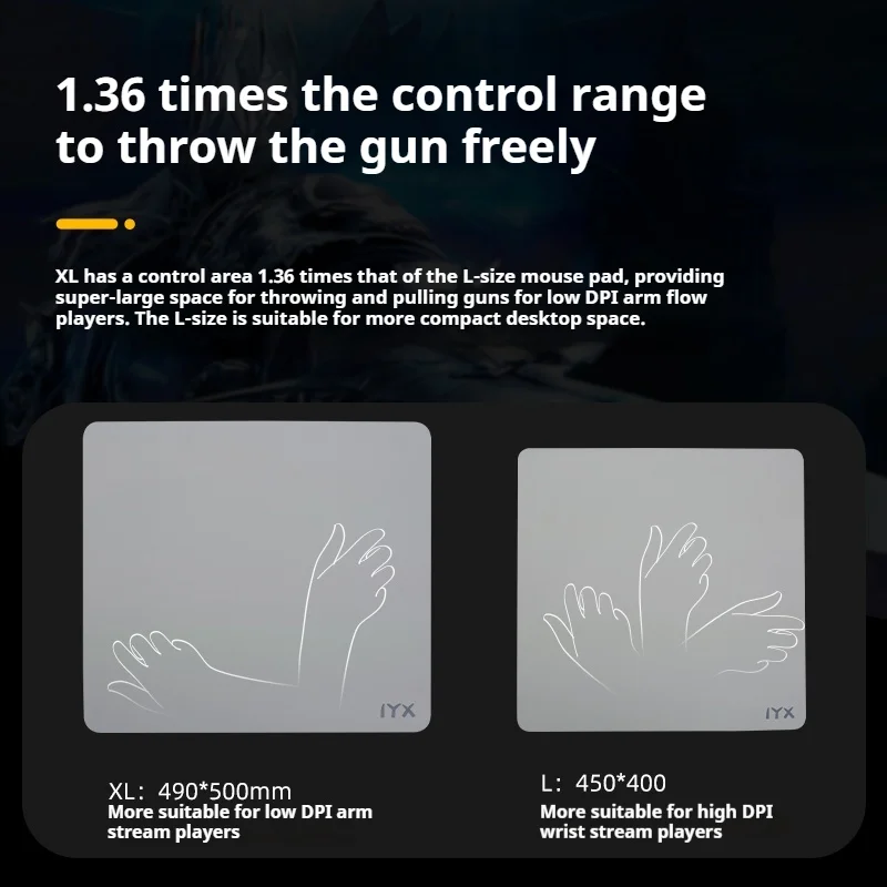 لوحة ماوس IYX Cloudrock Gaming Esports منخفضة الاحتكاك ومتانة عالية بدون حواف ونعل مطاطي من الألياف الزجاجية لوحة دقيقة لتحديد المواقع