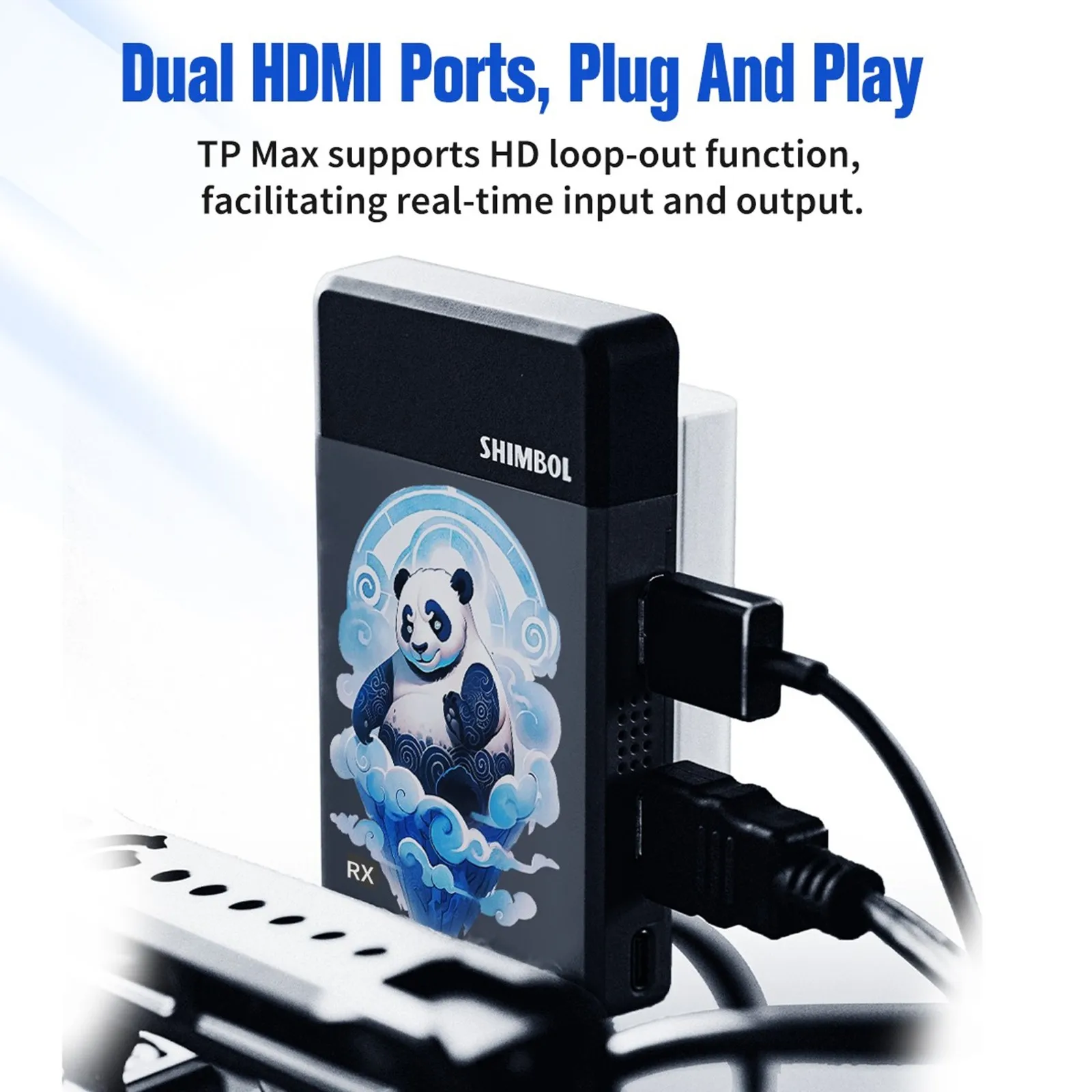 نظام نقل الفيديو اللاسلكي Shimbol TP Max 1000ft مع جهاز إرسال واستقبال HDMI 5G يدعم دقة 1080p60 ووقت استجابة 70 مللي ثانية