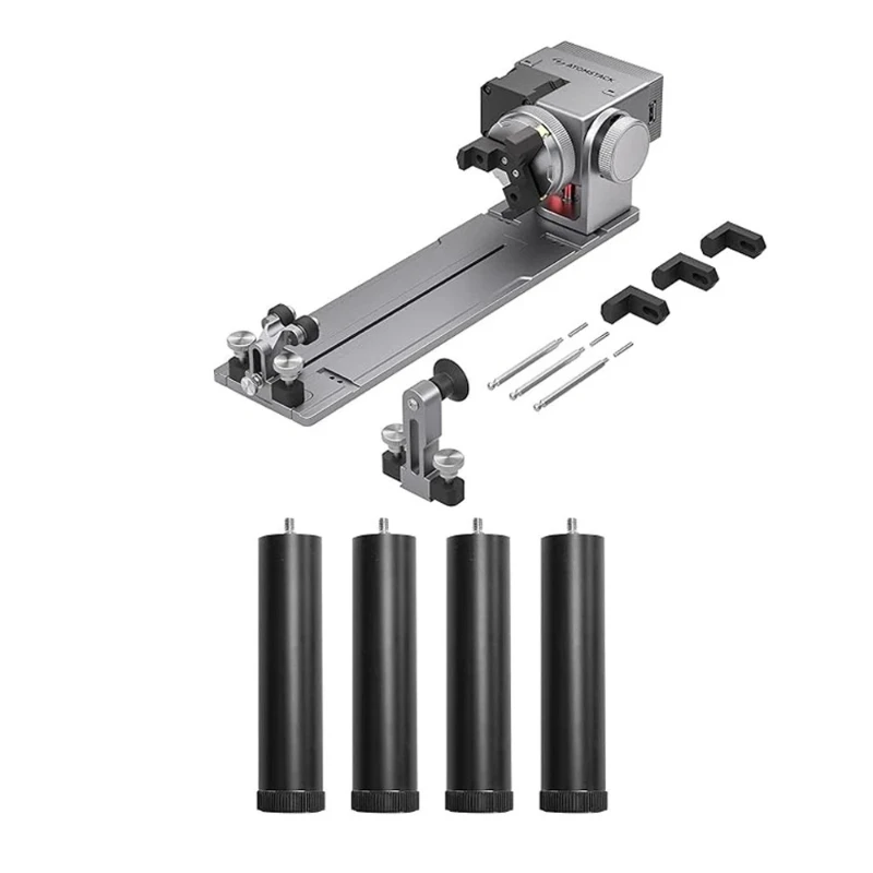 

New Atomstack R8 Rotatry Chuck for Laser Engraver Adjustable Rotary Axis 180° Rotating 1-80mm Diameter for Cylindrical Objects