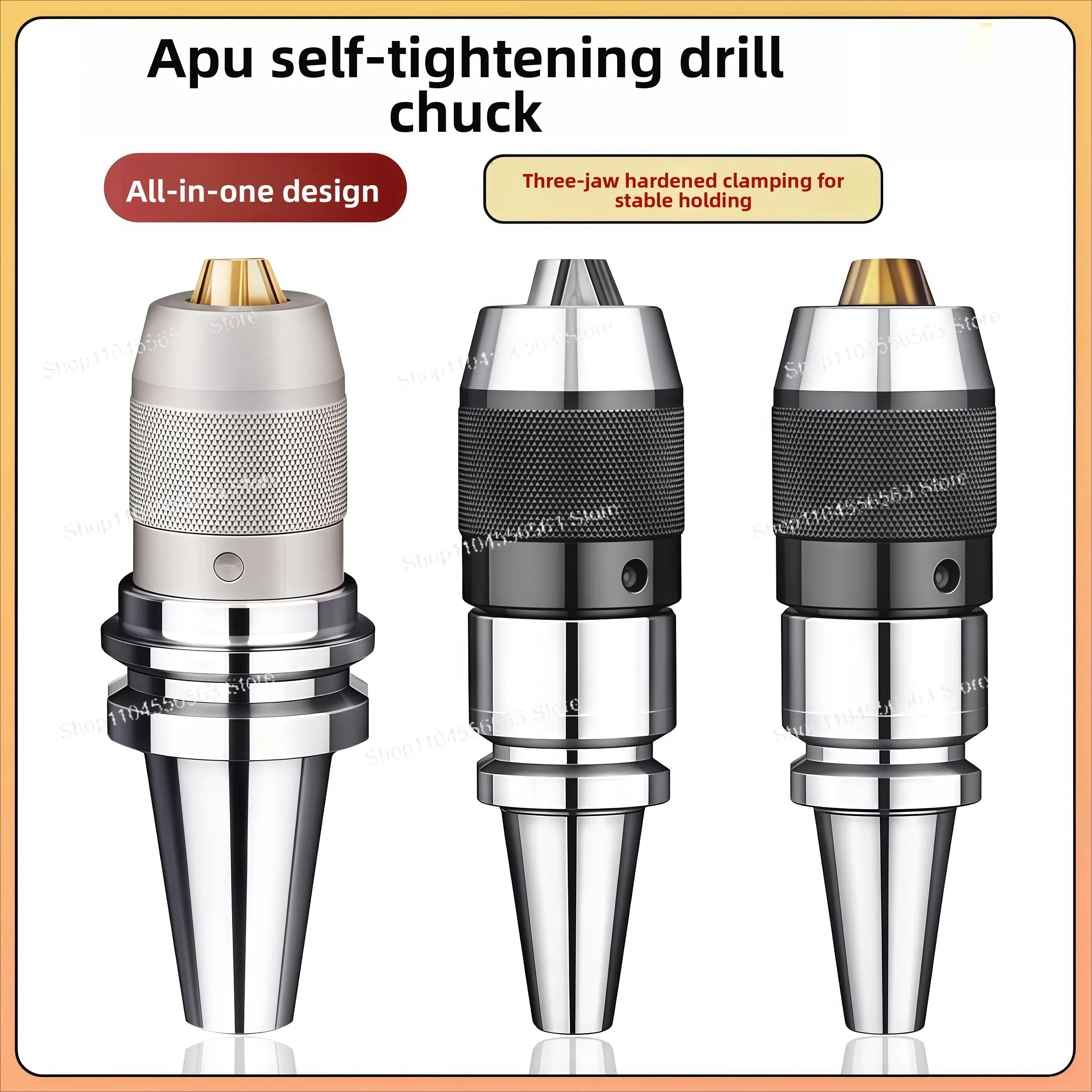 

Drill chuck shank APU self-tightening three-jaw drill chuck integrated BT40/30/R8/straight shank