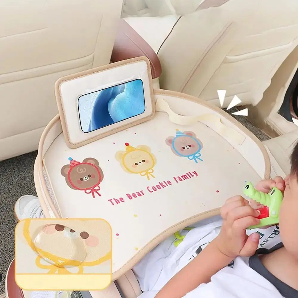 

Поднос для автомобильного сиденья с героями мультфильмов, не легко деформируется с карманами, поднос для детского сиденья, водонепроницаемый из искусственной кожи