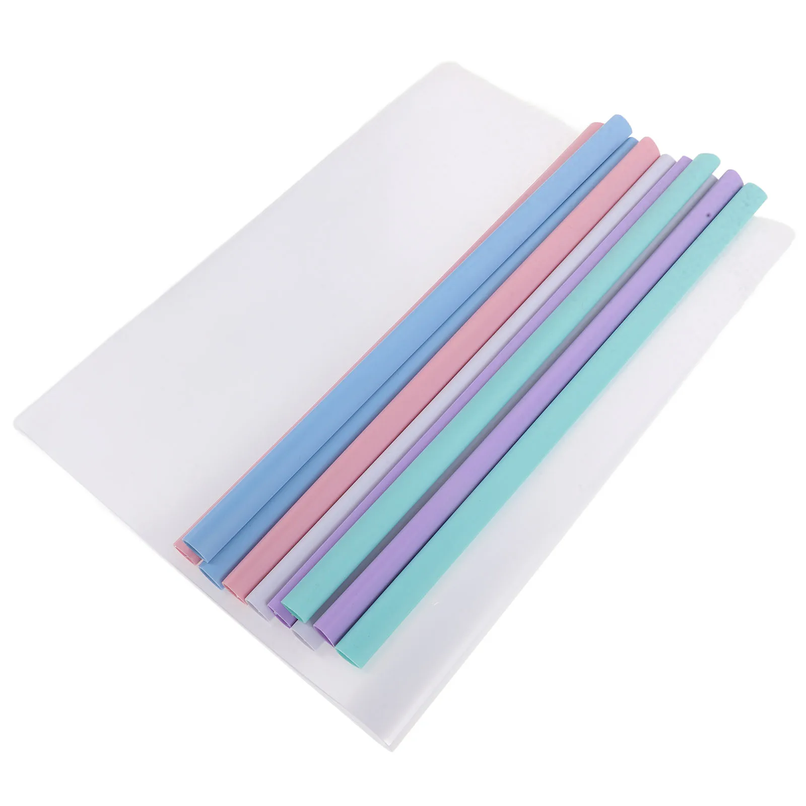 

50 pcs Transparent File Plastic Report Resume Folders With Rods For A4 Documents Test Papers Office File Storage Clamps Draw Rod