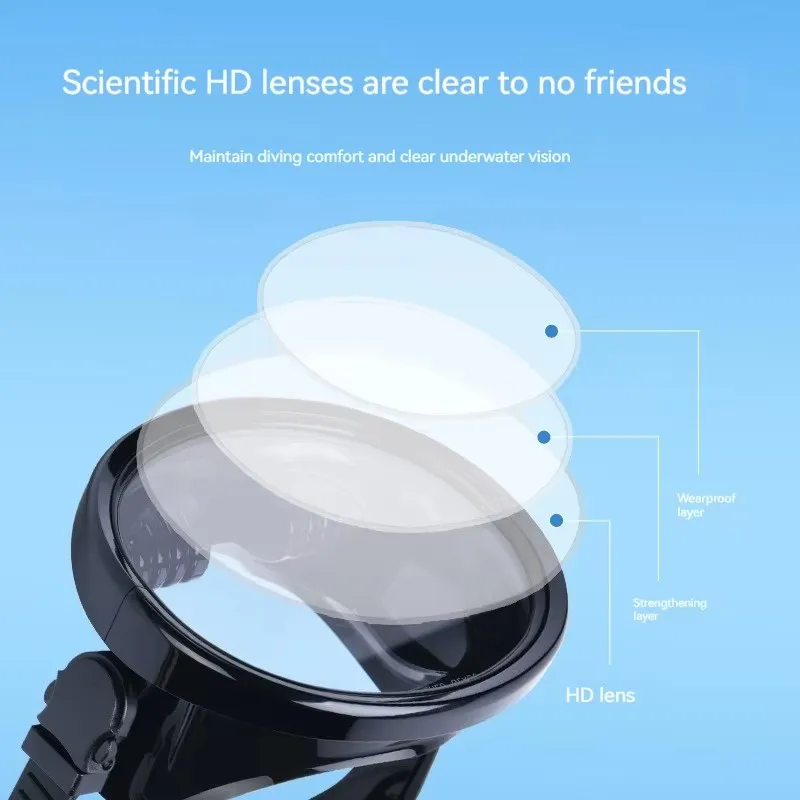 Ovale Tauchmaske, Speerfischmaske, klassischer Retro-Stil, Panorama-Weitsicht-Tauchbrille, gehärtete Glaslinse für Erwachsene