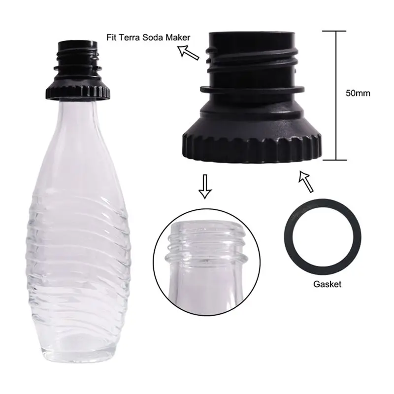 FLYY-2PCS Soda-Wasserflaschenadapter für Duo/Terra Sodastreams Glasflaschen, Schnellanschluss-Flaschenaufsatz für Soda-Maker – Detail 6