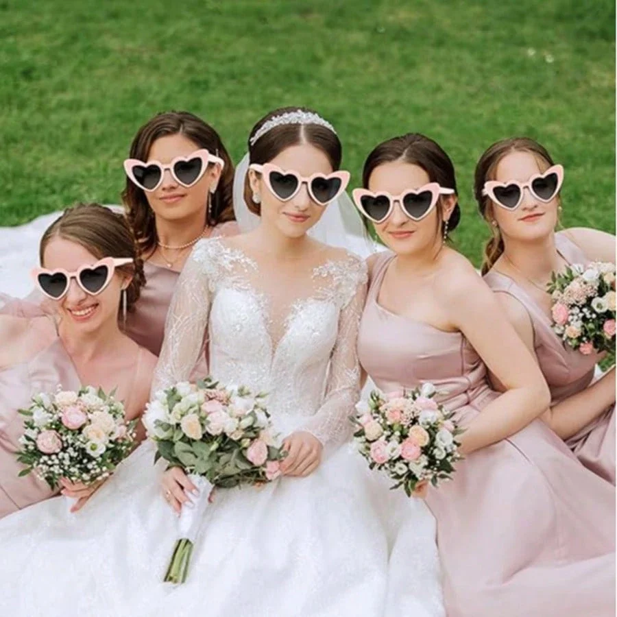 Heart-Shaped Frame Decorative Sunglasses For Party Outing Unisex Adult