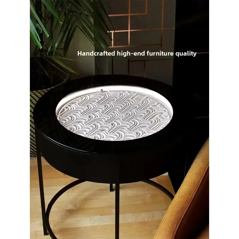 Automatic Sand Painting Coffee Table Magnetic Painting Dynamic Art Ball Meditation Table Sculpture