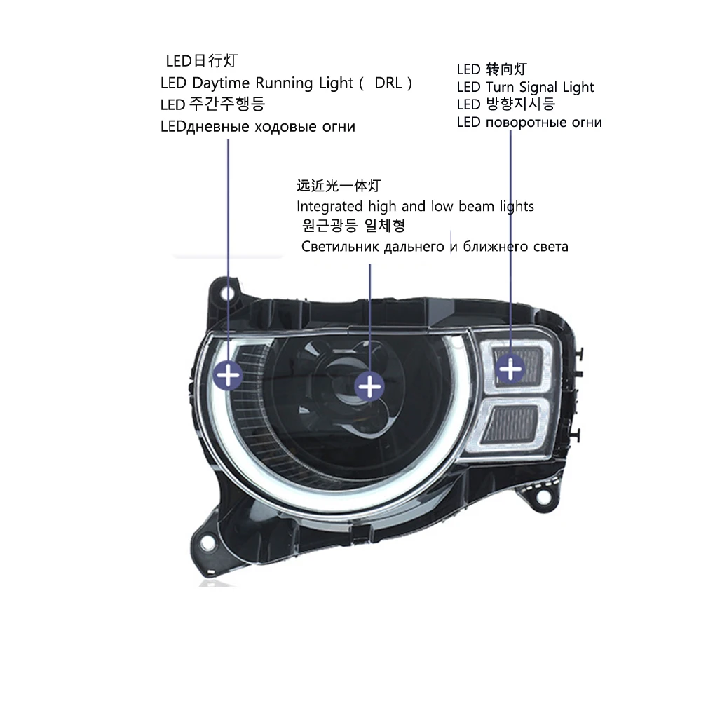 LED Matrix Headlights for Land Rover Defender 2020 2021 2022 2023 2024 2025 New LED Automotive Accessories Front Head Light 12V