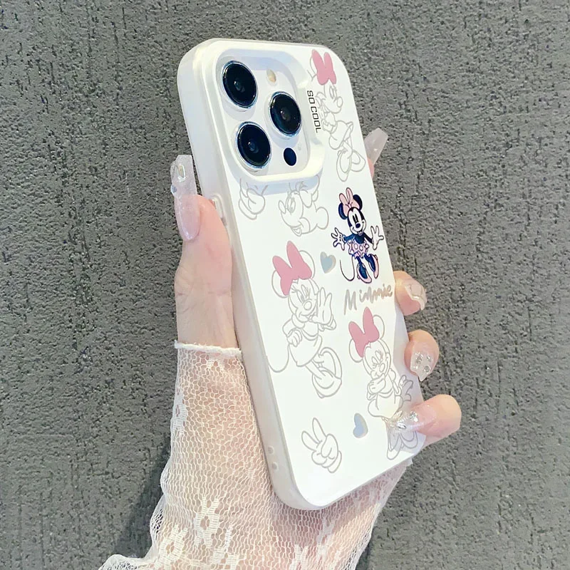 Disney Mickey Minnie Mouse Individuality Cute Phone Case For iPhone 16 14 12 13 11 15ProMax XR XS 7 8 Plus Shockproof Back Cover image 4