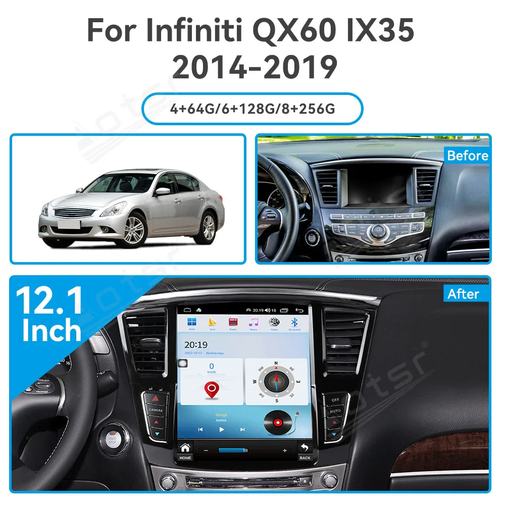 Android 13 Car Radio For Infiniti QX60 2014-2019 Navigator CAPLAY WIFI Car Radio Multimedia carplay Navigation Google Store