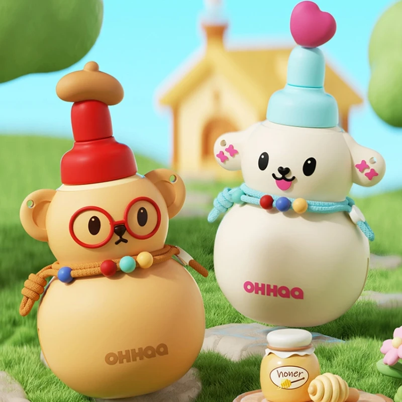 

OHHAA water cup for girls with high looks gourd water kettle straw thermos cup portable cup for students and children