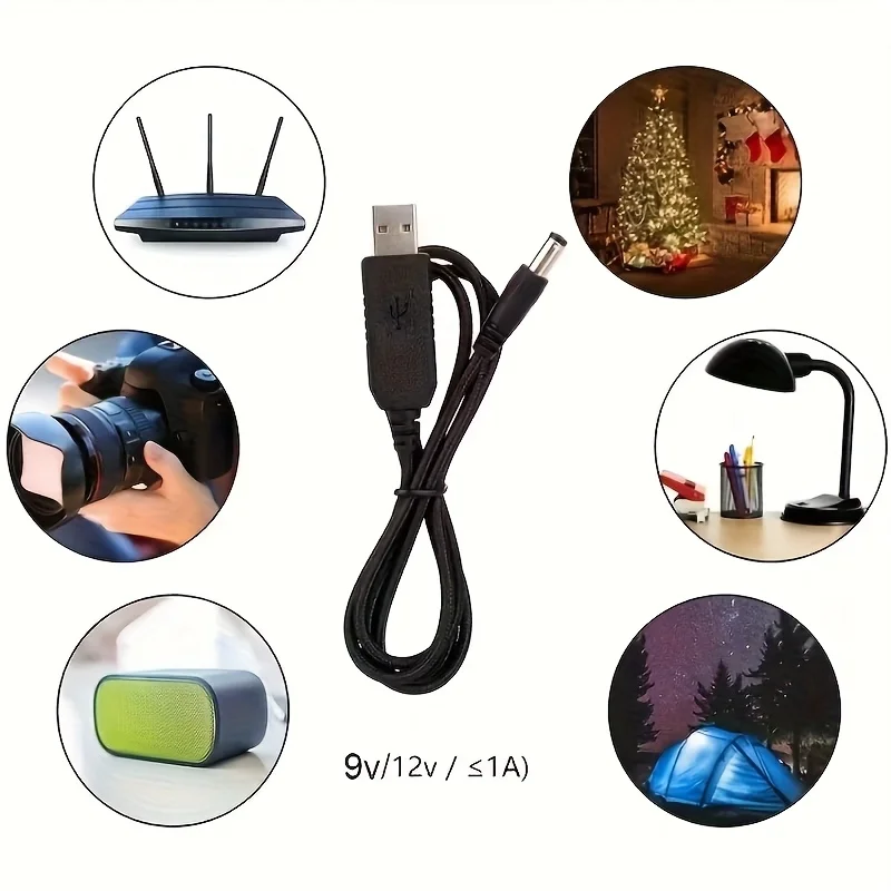 USB power boost line DC 5V to DC 9V / 12V Step UP Module USB Converter Adapter Cable 2.1x5.5mm Plug - view 5