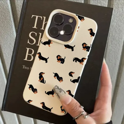 Минималистичный матовый чехол из ТПУ с изображением таксы для iPhone 17 Air, 16, 15, 14, 13, 12, 11 Pro Max, 17 Pro, 16E. Защитный чехол-накладка