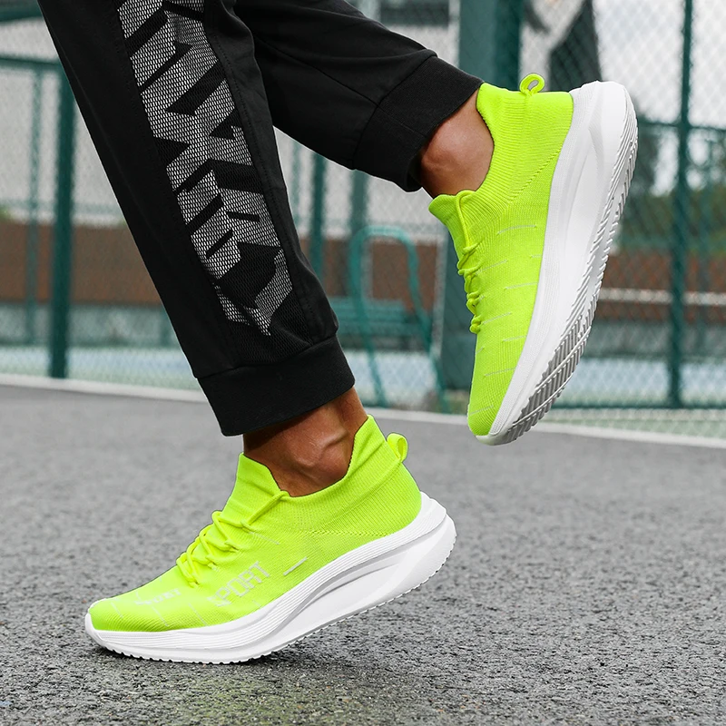 Neutral High-Tech Knitted Running Shoes 3D Airflow Mesh Quantum Cushioning Midsole for Gym Jogging Commuting Non-Slip Honeycomb view 4