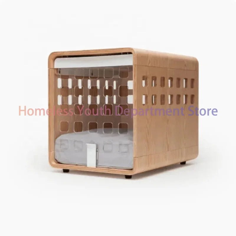 Modern Transparent Acrylic Collapsible Wooden Frame Furniture Dog Kennel Dog Crate Bed Outdoor