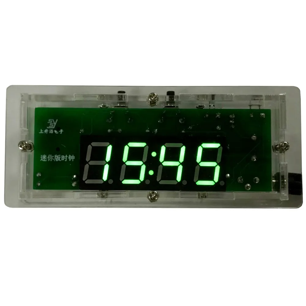 Digital Electronic Clock DIY Kit LED Temperature/Time Display Alarm Clock 0.56Inch 4 Bit DC 5V Soldering Exercise Suite Green