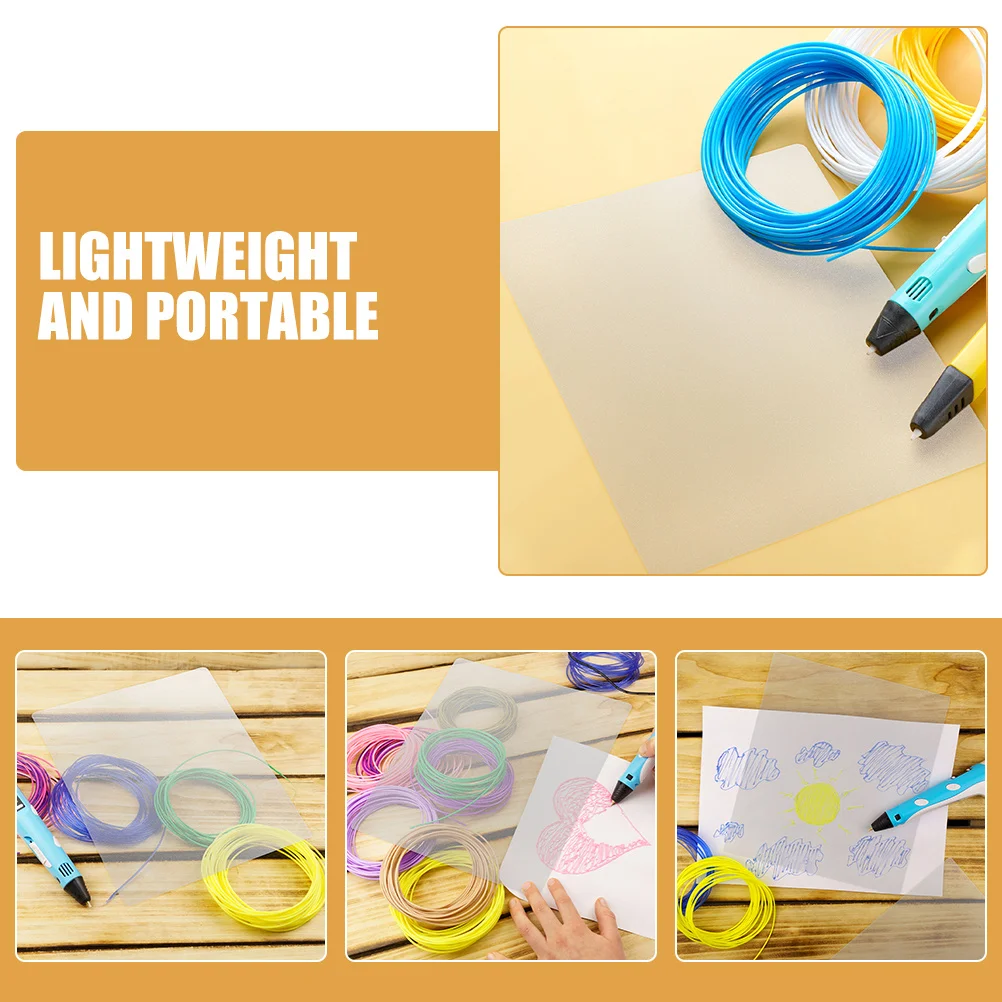 

5pcs 5 Count 3d Printing Pen Accessories Drawing Copy Board Printer Mat Diy Painting Supplies White Craft
