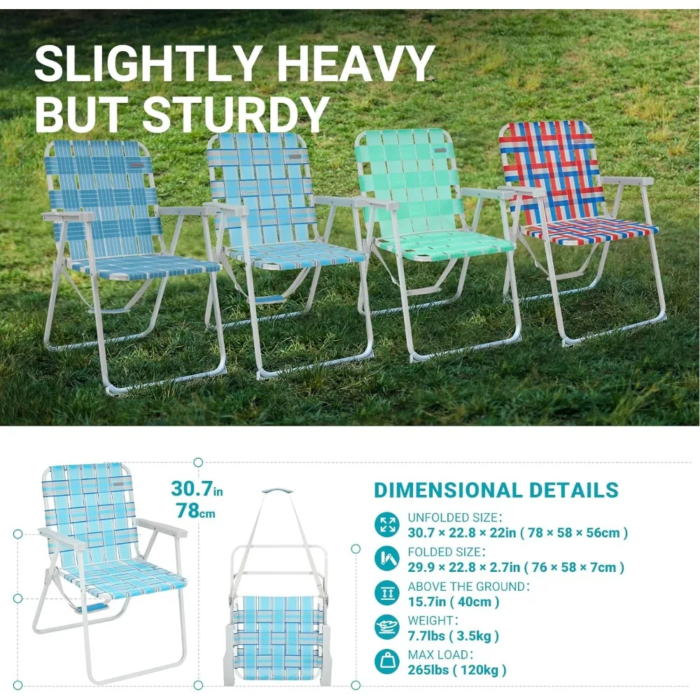 Outdoor Chair Set of 2, Come with Long Adjustable Shoulder Strap, Easy To Assemble, Garden Chair