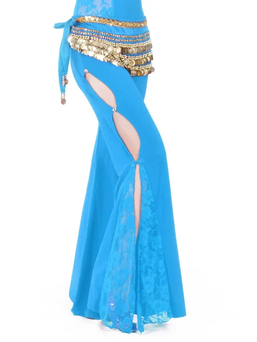 Spitze Patchwork Orientalischen Tanz Tanz Hosen Frau Arabischen Jazz Einfarbig Flamenco Bauch Leistung Latin Split Sari Hosen
