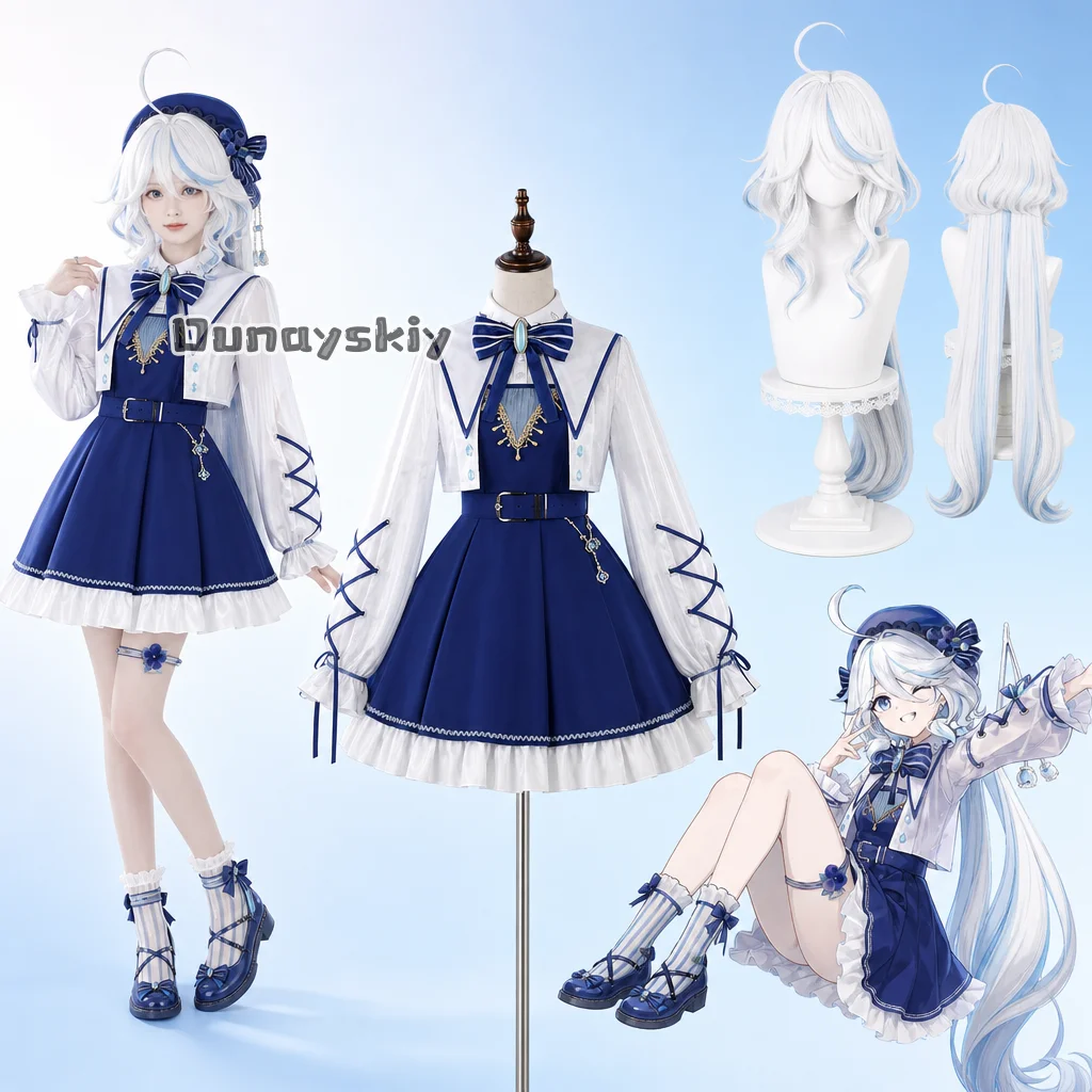 

​​Furina de Fontaine Blueberry Bubble Drink Cosplay Costume Outfit Full Set Role Play Halloween Party Game ​Genshin Impact​​