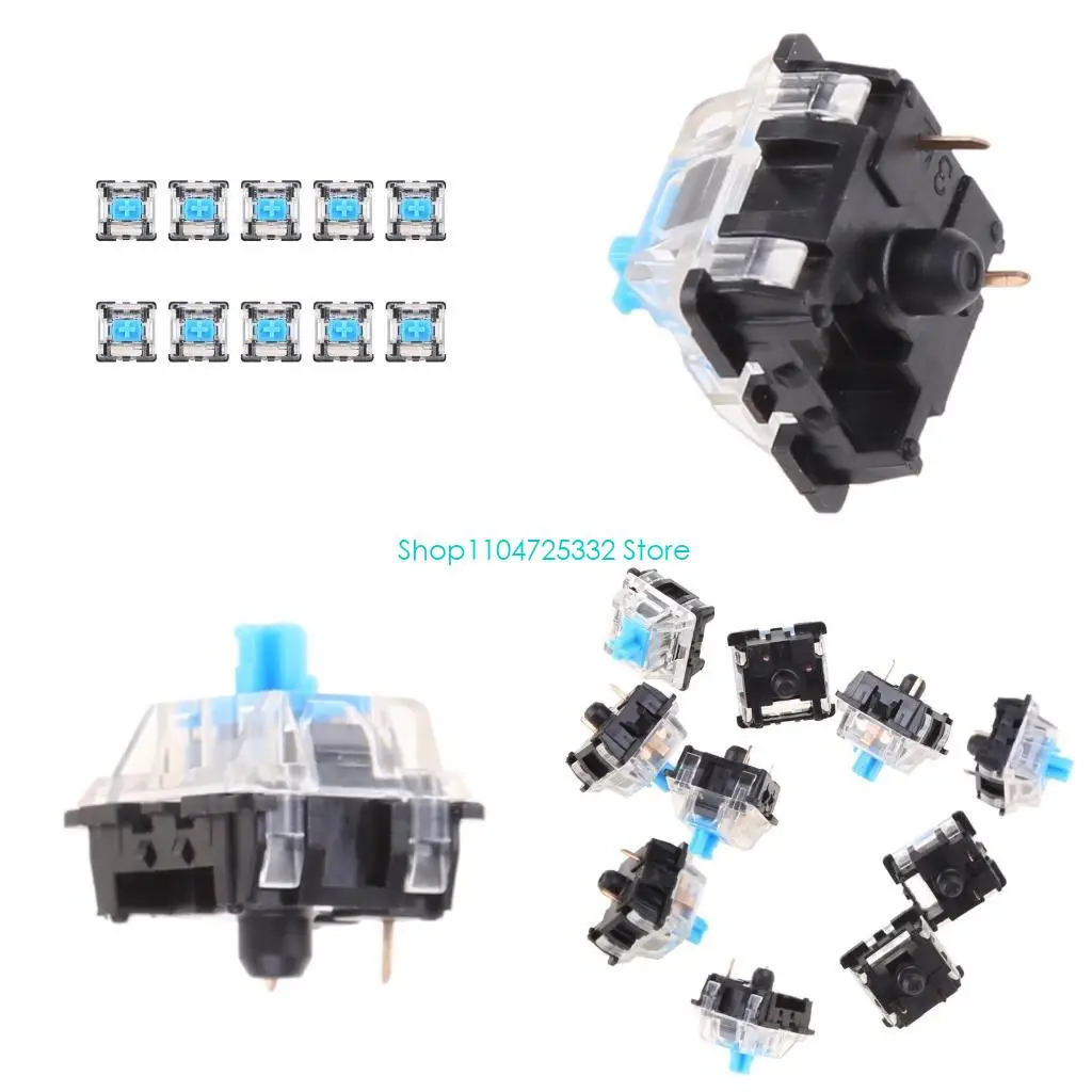

P5EA 10Pcs 3Pins Keyboard Switch Blue Switches Replacement For Cherry MX Mechanical