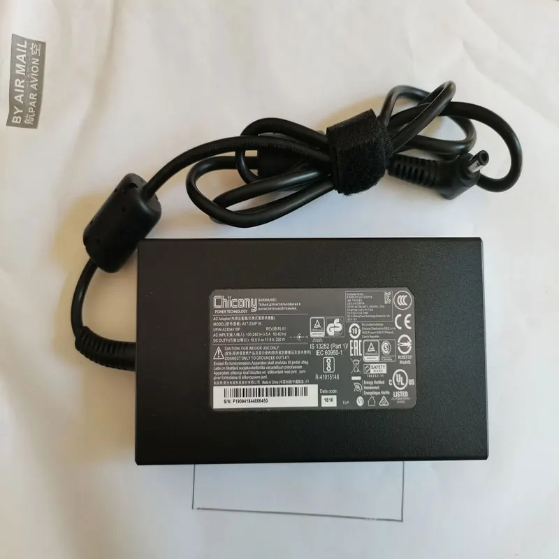 

NEW OEM Slim Chicony 19.5V 11.8A 230W A17-230P1A 5.5mm For MSI GS75 Stealth MS-17G1 RTX2070 gaming laptop AC Adapter Original