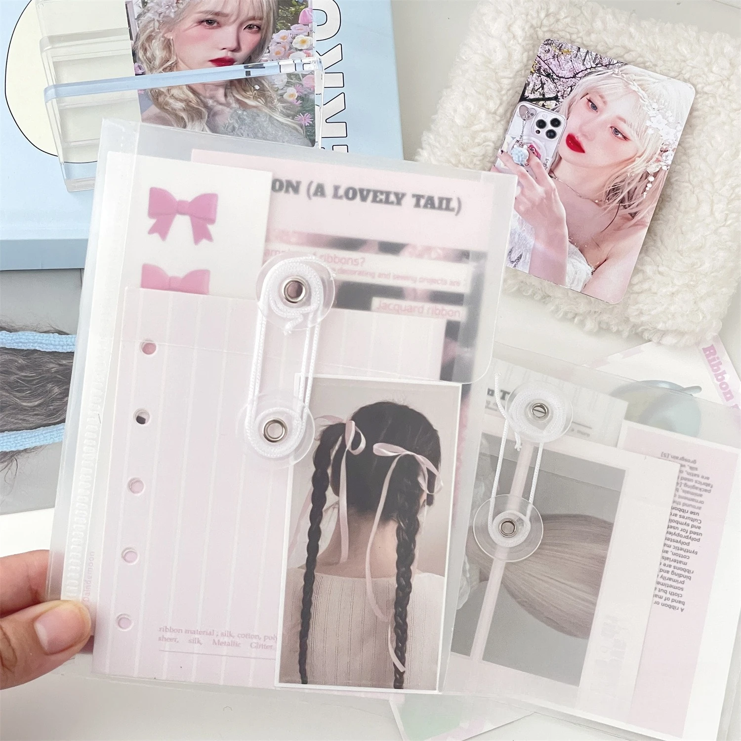 1/3/5pcs A6 Transparent File Folders Stickers Handbook Material Storage Bag Waterproof Photo Postcard Organizer Folders