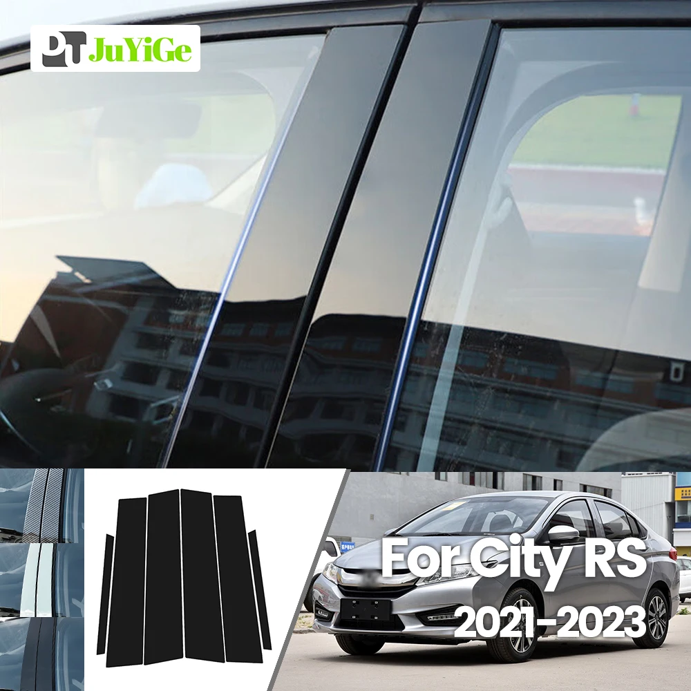 

Яркая черная наклейка из углеродного волокна на окно двери для Honda City RS 2021-2023 2022