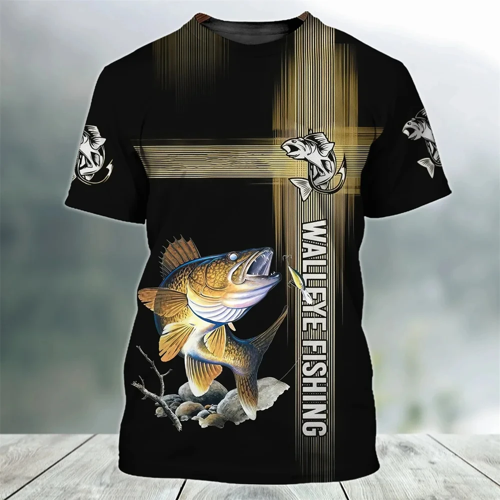 Crianças pesca ao ar livre 3D impressão t-shirt, adolescentes, meninos, meninas, roupas infantis, manga curta, verão, 2 a 8 anos