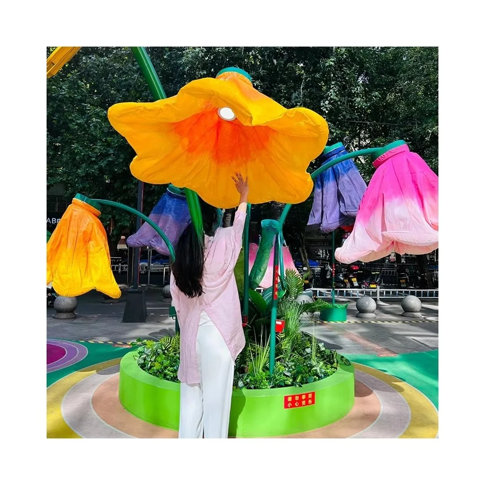 Outdoor Street Lighting Emitting Diode Tulip Decoration Human Induction Interactive Lantern