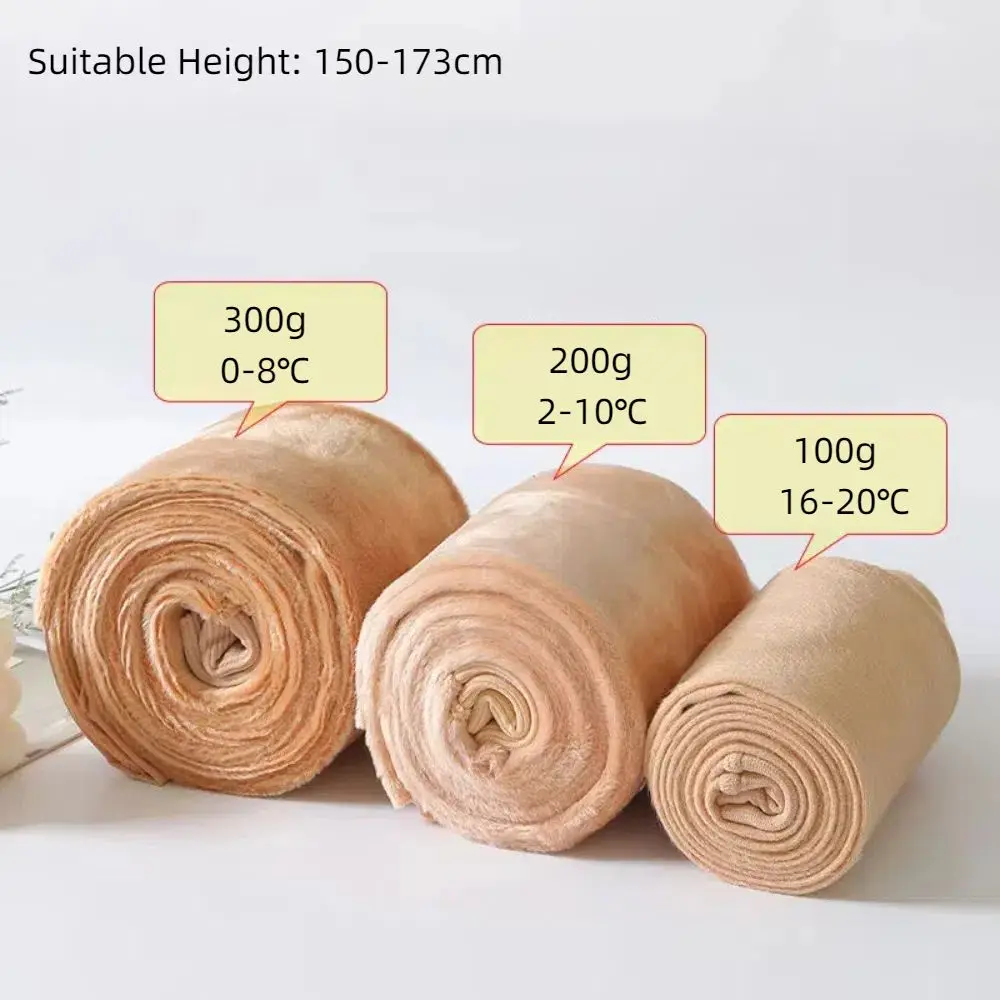 New Thicken Plush Thermal Stockings Warm Translucent Fleece Tights Elastic Thermal Pantyhose Women