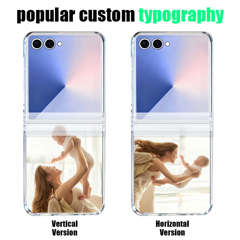 لتقوم بها بنفسك شخصية مخصصة صور حافظة هاتف قابلة للطي لهاتف سامسونج جالاكسي Z Flip 7 FE 6 5 4 3 5G تصميم صورة غطاء شفاف صلب