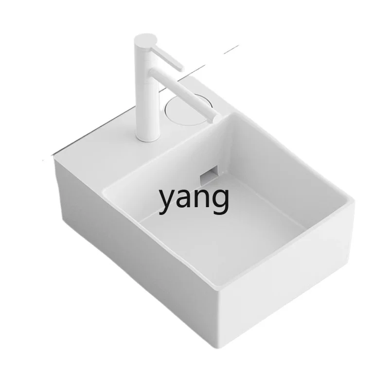 

LMM ceramic table basin super narrow 30cm table control side rear drainage vertical balcony washing machine