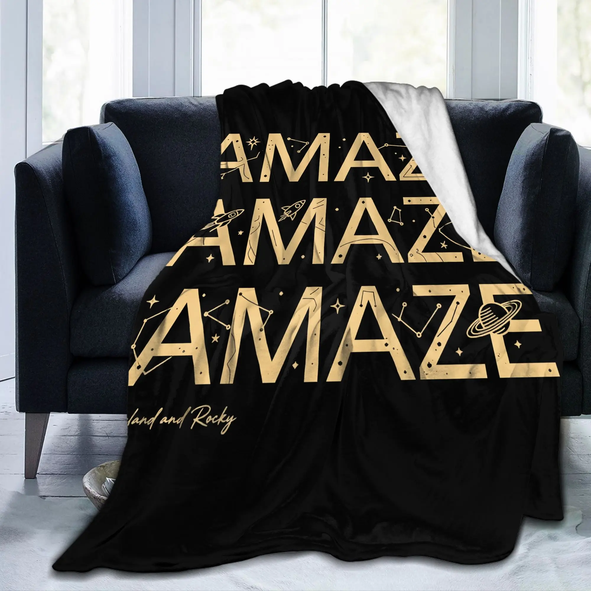 Project Hail Mary Inspired Sci Amaze Blanket Fleece Print Eridani-Rocky Portable Warm Throw Blankets for Car