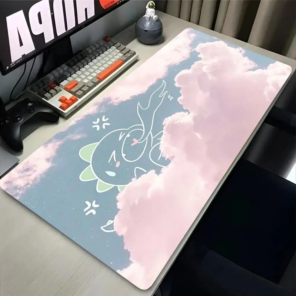 Large Size Mousepad Dinosaur Floating Cloud Sky Cute Cartoon Table Mat For Laptop Keyboard Accessories Playmat