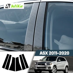 Glossy Black Carbon Fiber Window Door Deal B C Pillar Post Cover Sticker For Mitsubishi ASX 2011-2020 2012 2013 2014 2015