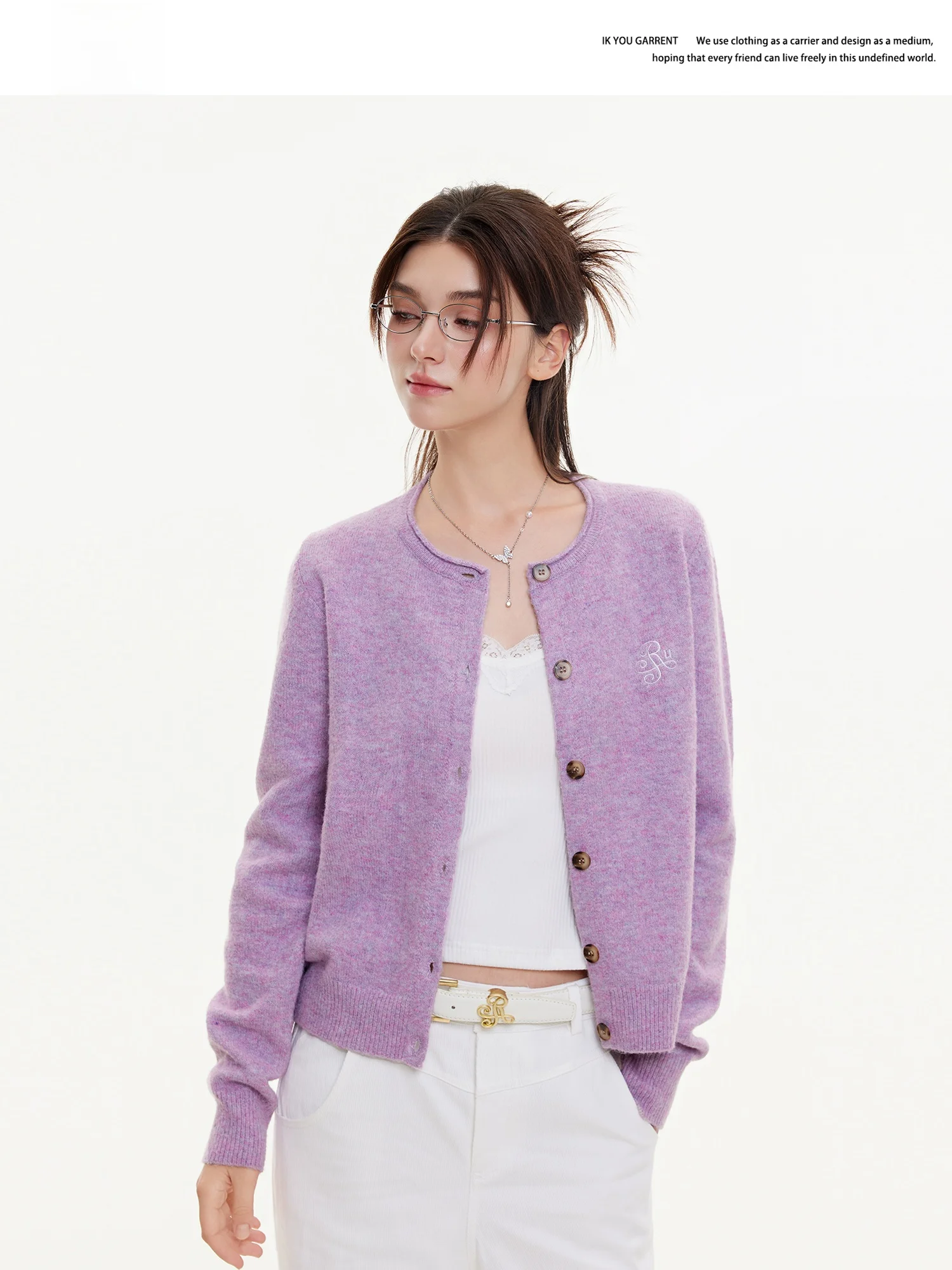 

Вязаный кардиган с вышивкой Ikyou ort Sle, женская верхняя одежда, весенне-осенний повседневный свитер Lazy Faion Design Sense