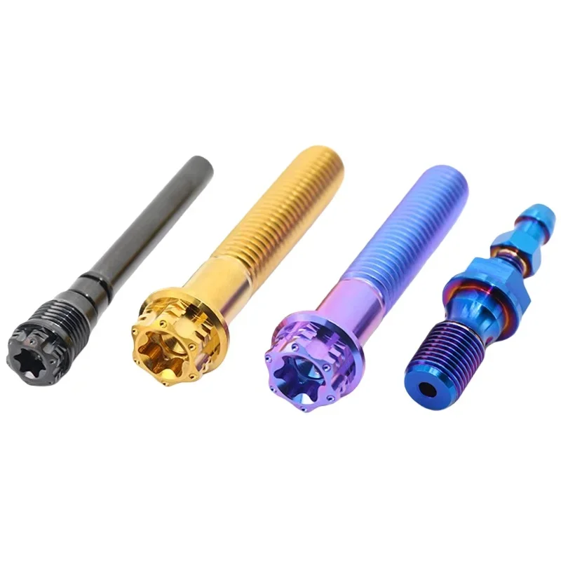 4-Piece Set TC4 Titanium Alloy Brake Caliper Screw Set Motorcycle Modification Titanium Screws Bolt