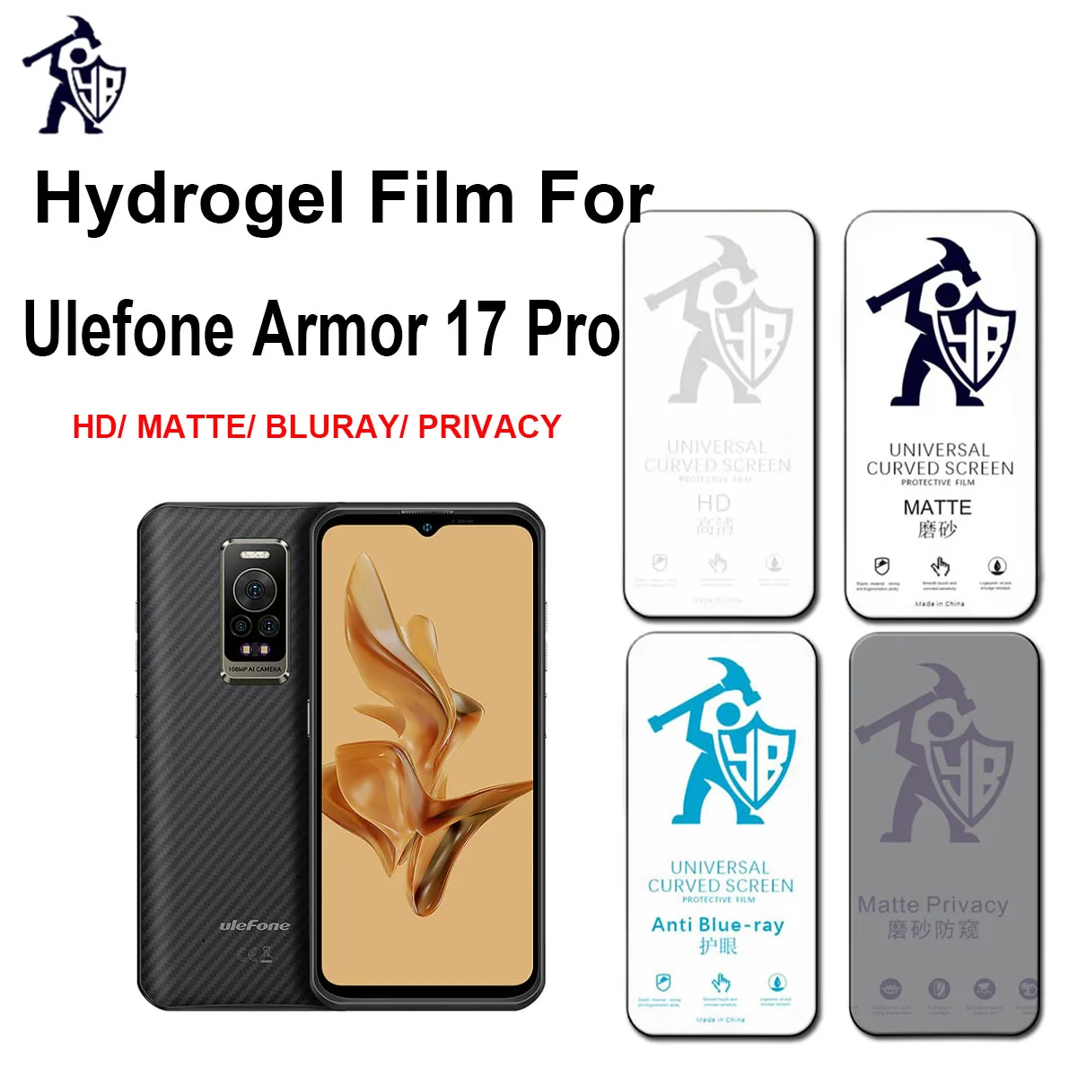 2pcs Original HD Film For Ulefone Armor 17 Pro Clear/Frosted/Privacy Matte Anti Blue-ray Protection Screen Protector Cover Film
