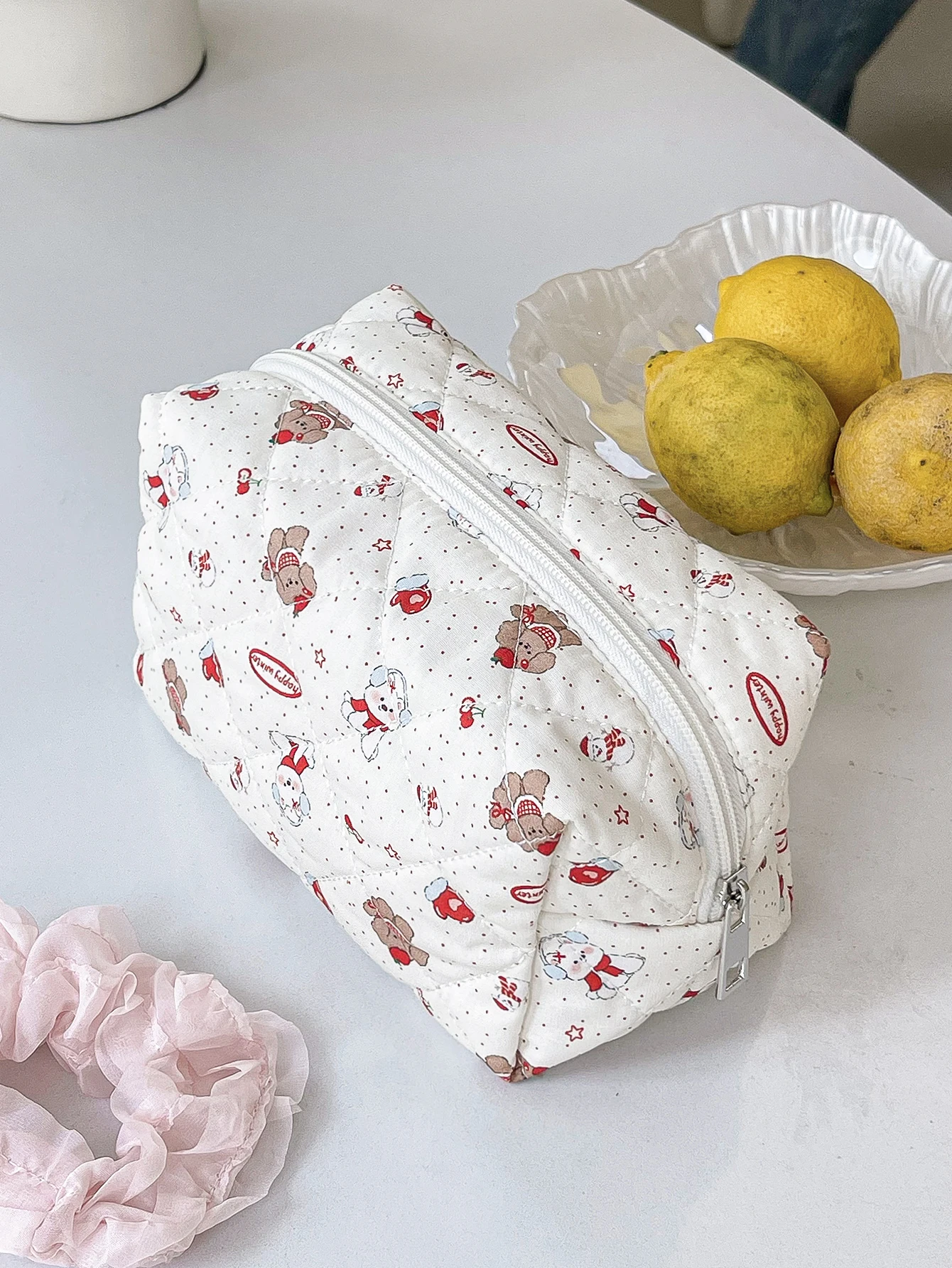 1Pc Cute Puppy Pattern Multi-functional Lightweight Makeup Bag,Portable Sanitary Napkin Storage Bag